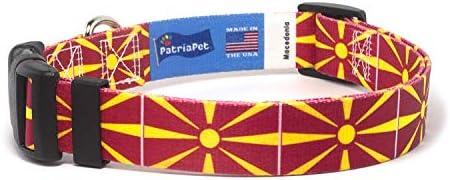 צווארון כלבים של מקדוניה | דגל מקדוניה | Slip-On Martingale | מיוצר ב- NJ, ארהב | לכלבים גדולים
